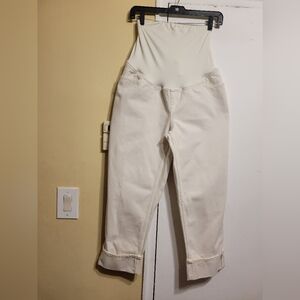 Isabel Ingrid & Isabel Maternity Cream Cropped Pants Size 4